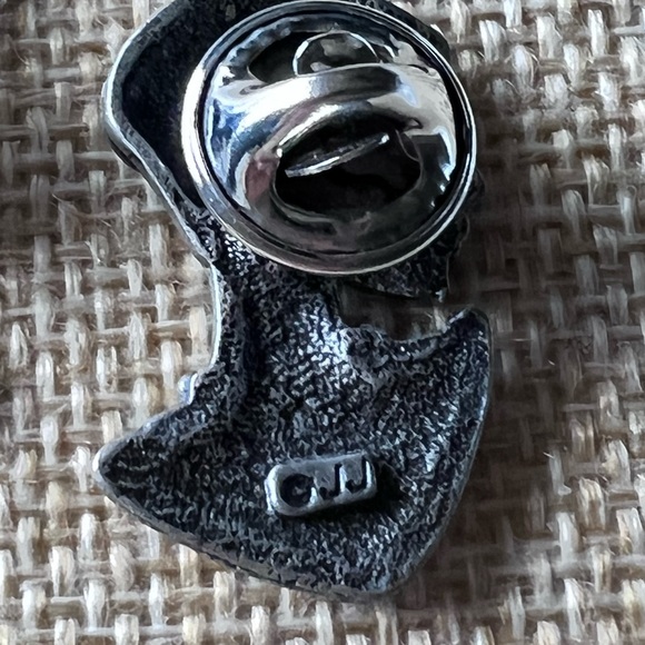 Vintage JJ Jonette Jewelry Art Deco lot of 3 Women Pins Matt Pewter EUC - Picture 8 of 8